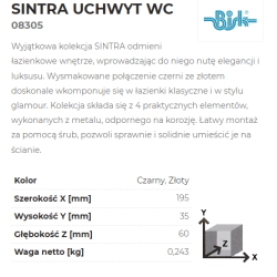 SINTRA UCHWYT WC 08305