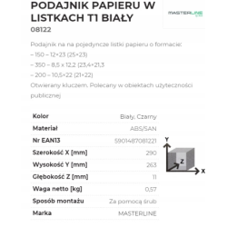 08122 PODAJNIK NA RĘCZNIKI PAP. BIAŁO-CZARNY BISK